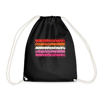 lesbian lesbian lesbians gay same-sex - Drawstring Bag - black - Front