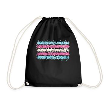 Transgender Transsexual Transsexual Flag - Drawstring Bag - black - Front