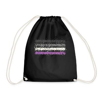 Asexual Asexuality ACE Asexual Flag LGBTQ - Drawstring Bag - black - Front