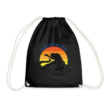 Lizard Galapagos Islands Ecuador Ozea National Park - Drawstring Bag - black - Front