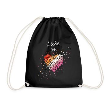 Love in the heart Lesbian Lesbian Lesbians Gay - Drawstring Bag - black - Front