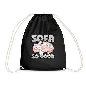 Cat sofa - So far so good! - Drawstring Bag - black - Front