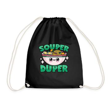 Ramen Suppe: "Souper Duper" - Turnbeutel - Schwarz - Vorne
