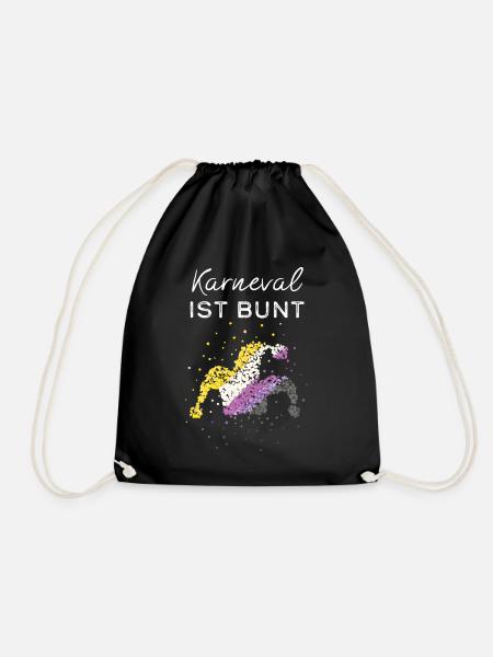 Karneval Fasching Fasnacht Asexuell Asexualität - Turnbeutel - Schwarz
