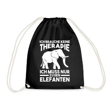 Dickhäuter Rüsseltier Elefant - Turnbeutel - Schwarz - Vorne