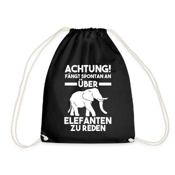 Dickhäuter Rüsseltier Elefant - Turnbeutel - Schwarz - Vorne