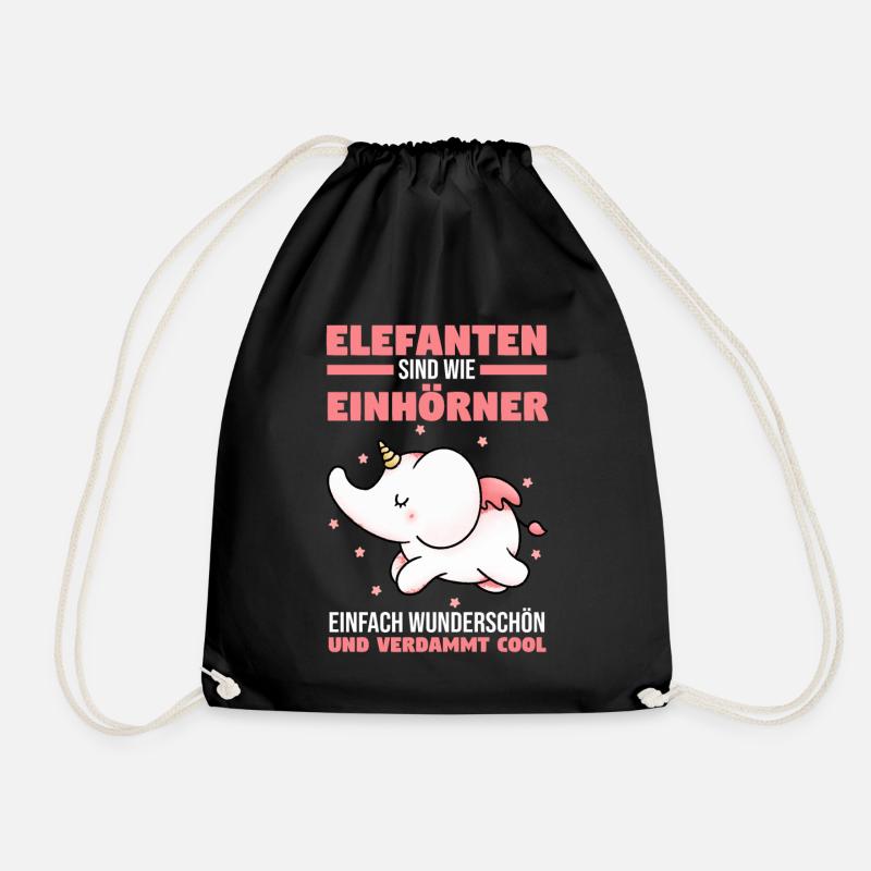 Dickhäuter Rüsseltier Einhorn Elefant - Turnbeutel - Schwarz