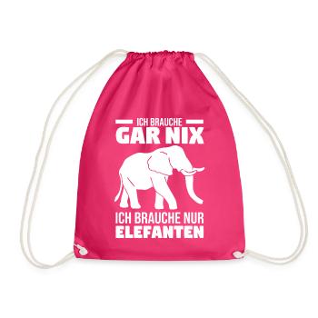 Dickhäuter Rüsseltier Dabbing Elefant - Turnbeutel - Fuchsia - Vorne