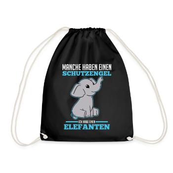 Dickhäuter Rüsseltier Elefant - Turnbeutel - Schwarz - Vorne