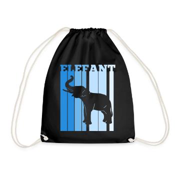 Dickhäuter Rüsseltier Elefant - Turnbeutel - Schwarz - Vorne