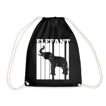 Dickhäuter Rüsseltier Elefant - Turnbeutel - Schwarz - Vorne