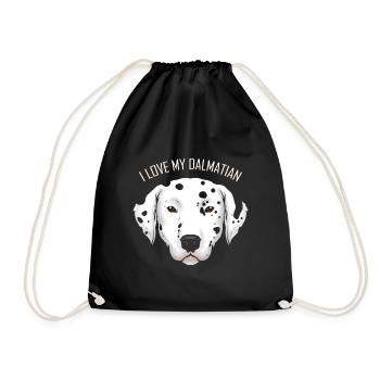 Dog Lover - I Love My Dalmatian - Drawstring Bag - black - Front