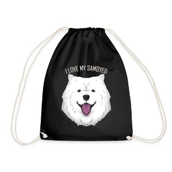 Dog Lover - I Love My Samoyed - Turnbeutel - Schwarz - Vorne