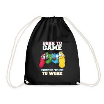 Born To Game Forced To Go Work - Drawstring Bag - black - Front