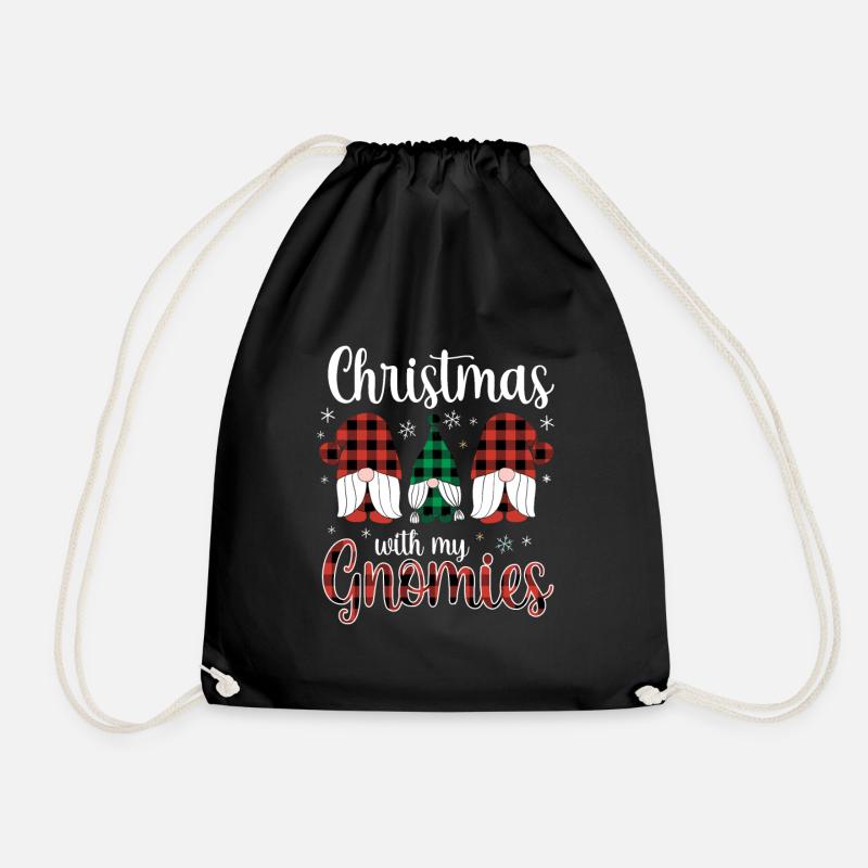 Christmas With My Gnomies - Turnbeutel - Schwarz