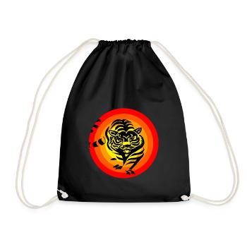 Tiger - Drawstring Bag - black - Front