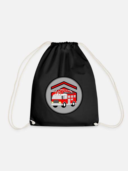Feuerwehrauto - Turnbeutel - Schwarz