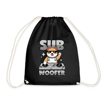 SubWoofer Hund DJ - Turnbeutel - Schwarz - Vorne
