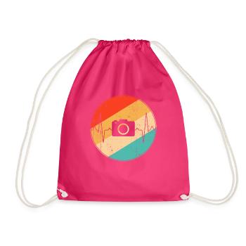 Caméra Retro Heartbeat - Sac de sport léger - fuchsia - Devant
