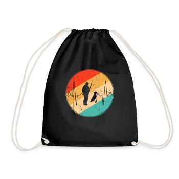 Hunting Retro Heartbeat - Drawstring Bag - black - Front
