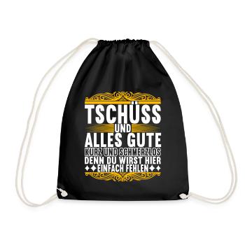Abschiedsgeschenk Kollege Jobwechsel - Turnbeutel - Schwarz - Vorne