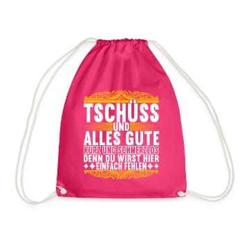 Abschiedsgeschenk Kollege Jobwechsel - Turnbeutel - Fuchsia - Vorne