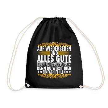 Abschiedsgeschenk Kollege Jobwechsel - Turnbeutel - Schwarz - Vorne