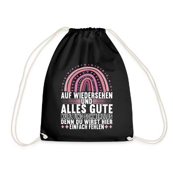 Abschiedsgeschenk Kollege Jobwechsel - Turnbeutel - Schwarz - Vorne