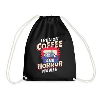 I Run On Coffee and True Crime - Drawstring Bag - black - Front