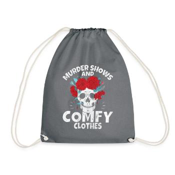 Murder Shows and Comfy Clothes - Drawstring Bag - grey - Front