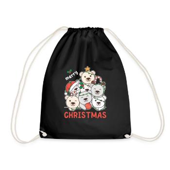 Arbre de Noël de l’ours polaire Joyeux Noël - Sac de sport léger - noir - Devant
