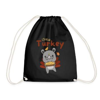 thanksgiving day outfits kleiner Truthahn Nashorn - Turnbeutel - Schwarz - Vorne