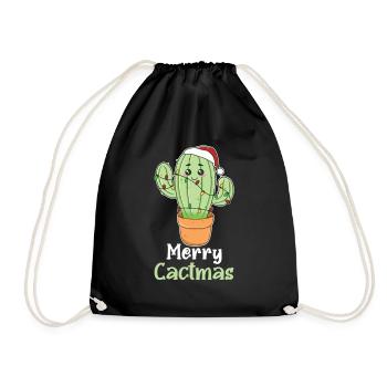 Merry Cactma's Funny Cacti Plants Wordplay - Drawstring Bag - black - Front