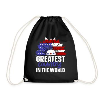 Le plus grand pays du monde USA Amérique US - Sac de sport léger - noir - Devant
