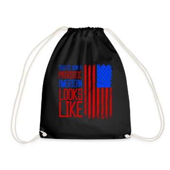 So Sieht Ein Patriotischer Amerikaner Aus USA - Turnbeutel - Schwarz - Vorne