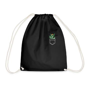 Pflanze in der Tasche Strelizie in Brusttasche - Turnbeutel - Schwarz - Vorne