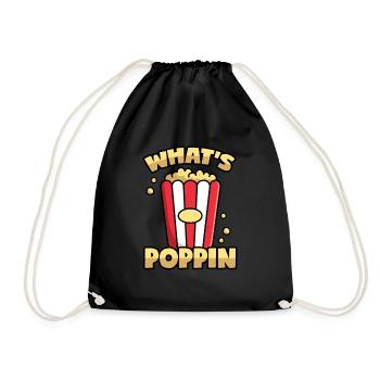 Popcorn: What's Poppin'? - Turnbeutel - Schwarz - Vorne