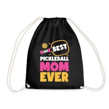 Pickleball Mom Mother Best - Drawstring Bag - black - Front