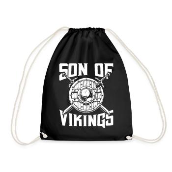 Sohn des Wikingers Axtkrieger Walhalla Warriors My - Turnbeutel - Schwarz - Vorne