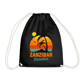 Zanzibar Palm Beach Tansania Paradies Surfen Afrik - Turnbeutel - Schwarz - Vorne