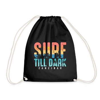 Surfen Tansania Palmenstrand Souvenir Afrika - Turnbeutel - Schwarz - Vorne