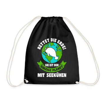 Meerkuh Seekuh - Turnbeutel - Schwarz - Vorne