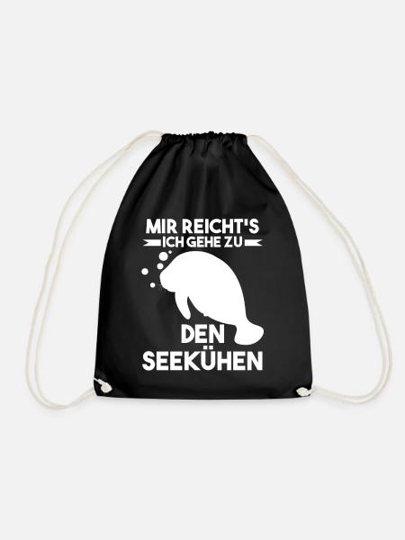 Meerkuh Seekuh - Turnbeutel - Schwarz
