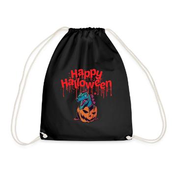 Citrouille dinosaure Joyeux Halloween T-Rex Horrorkos - Sac de sport léger - noir - Devant