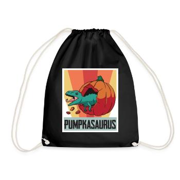 Funny Halloween Pumpkasaurus Baby Dino Horrorko - Drawstring Bag - black - Front