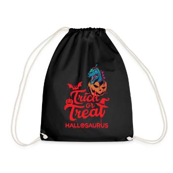 T-Rex Funny Halloween Dino Horror Costume Hallosaur - Drawstring Bag - black - Front