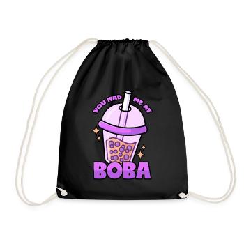 Boba: Bubble Tea - Turnbeutel - Schwarz - Vorne