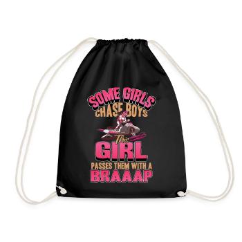 Cette fille passe devant des garçons avec une motoneige Braaaap - Sac de sport léger - noir - Devant