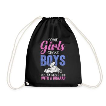 Cette fille passe devant des garçons avec une motoneige Braaaap - Sac de sport léger - noir - Devant