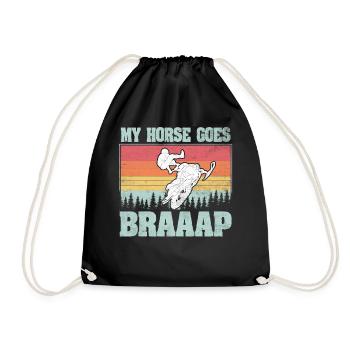 Mon cheval passe aux motoneiges Braaaap - Sac de sport léger - noir - Devant